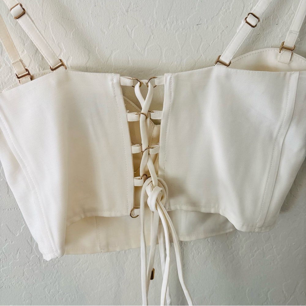 Sabina Musayev White Bustier Corset Top Crop Size‎ Small Revolve - Picture 7 of 7